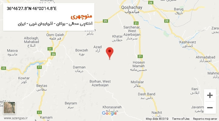 روستای منوچهری بر روی نقشه