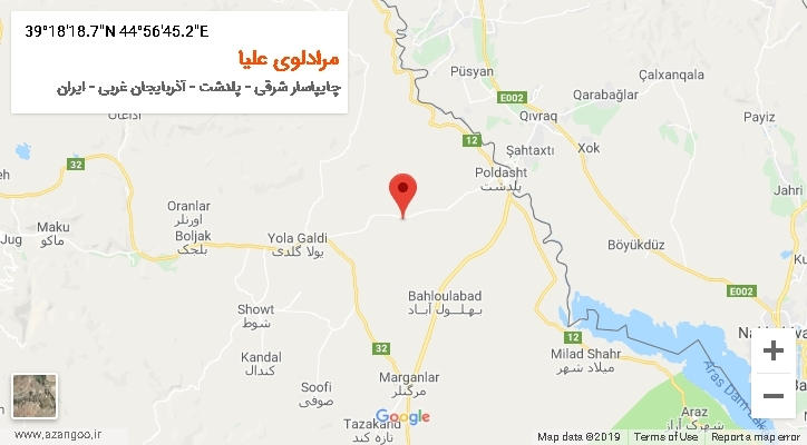 روستای مرادلوی علیا بر روی نقشه
