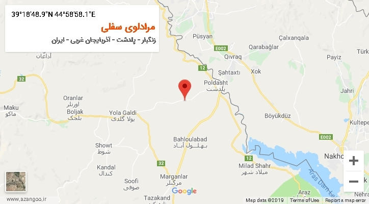 روستای مرادلوی سفلی بر روی نقشه