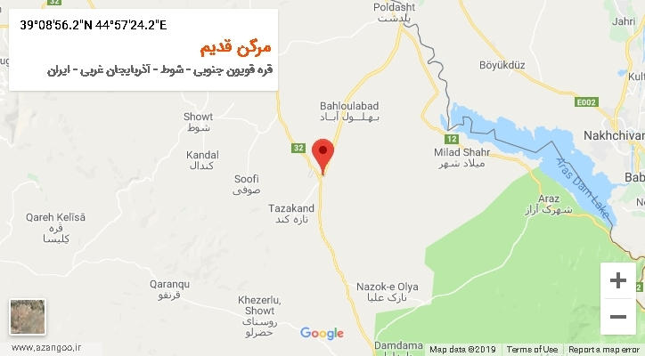 روستای مرگن قدیم بر روی نقشه