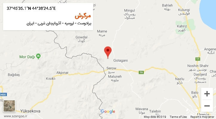 روستای مرگرش بر روی نقشه