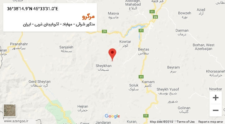 روستای مرگرو بر روی نقشه
