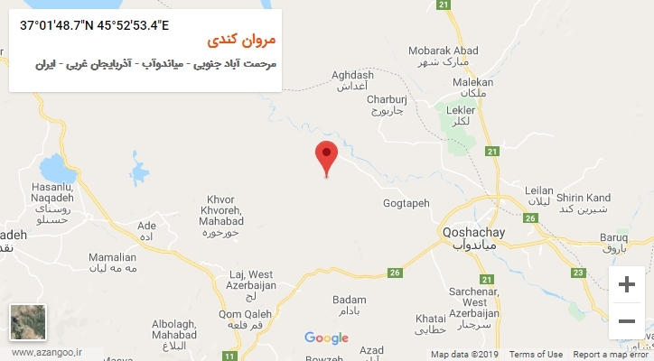 روستای مروان کندی بر روی نقشه