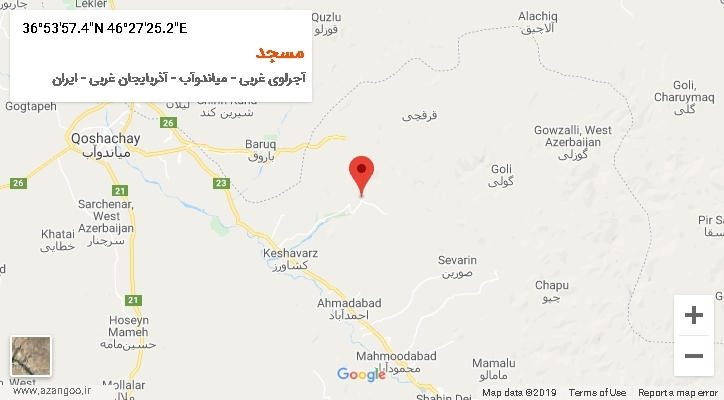 روستای مسجد بر روی نقشه
