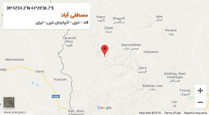 روستای مصطفی آباد بر روی نقشه