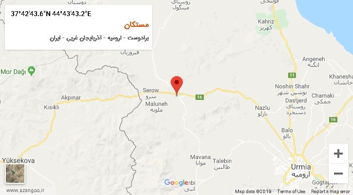 روستای مستکان بر روی نقشه