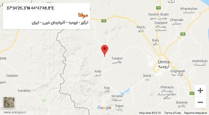 روستای موانا بر روی نقشه