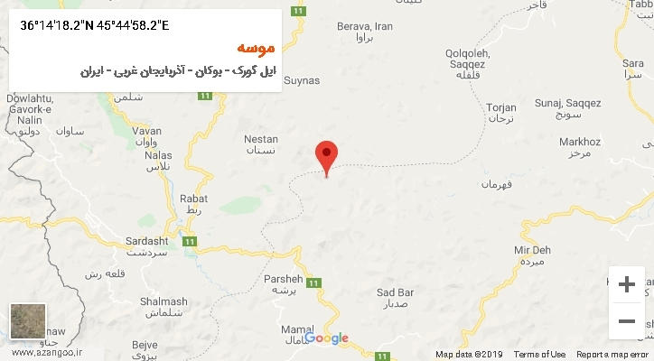 روستای موسه بر روی نقشه