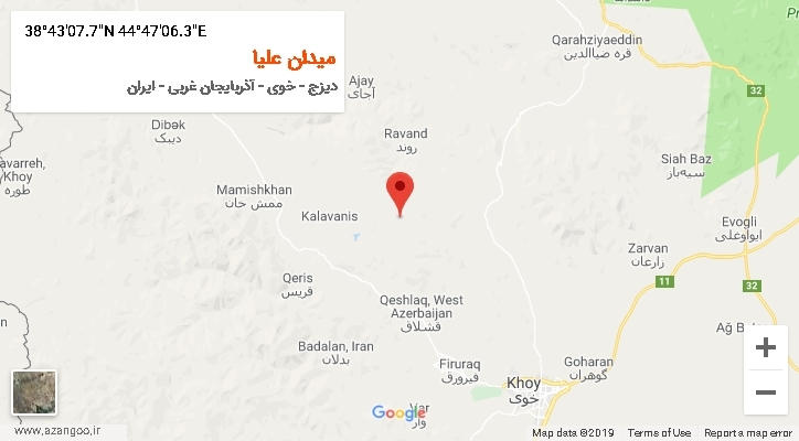روستای میدان علیا بر روی نقشه