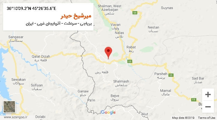روستای میرشیخ حیدر بر روی نقشه