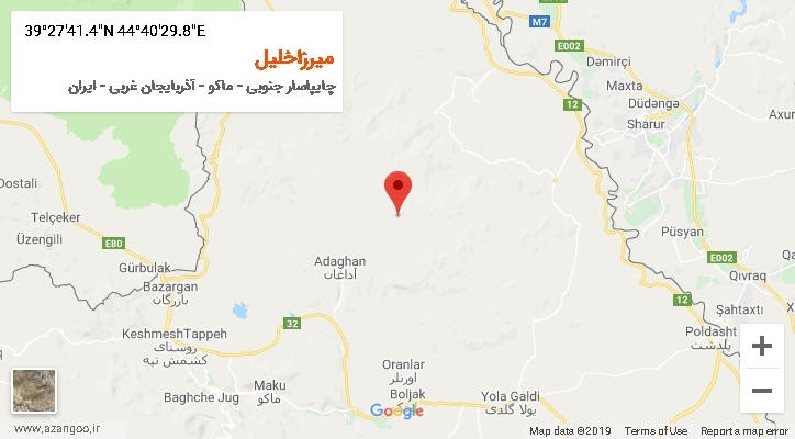 روستای میرزاخلیل بر روی نقشه