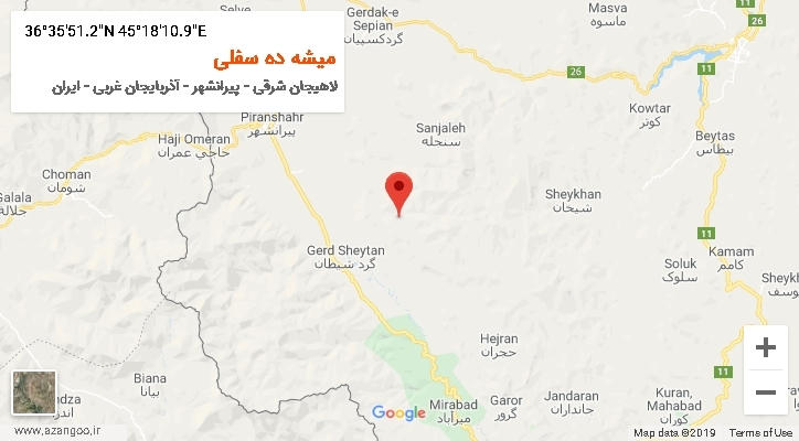روستای میشه ده سفلی بر روی نقشه
