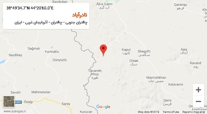 روستای نادرآباد بر روی نقشه