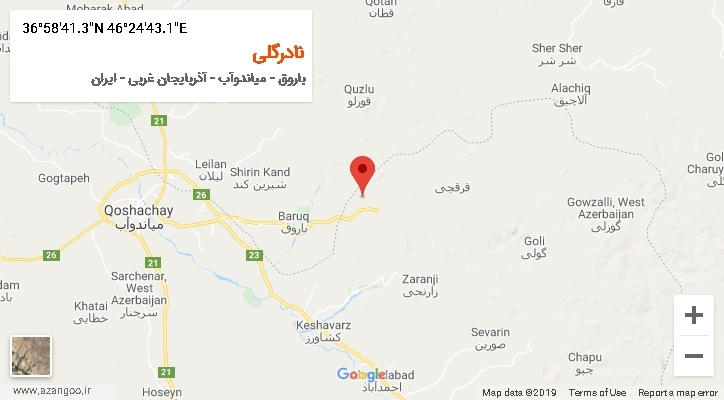روستای نادرگلی بر روی نقشه