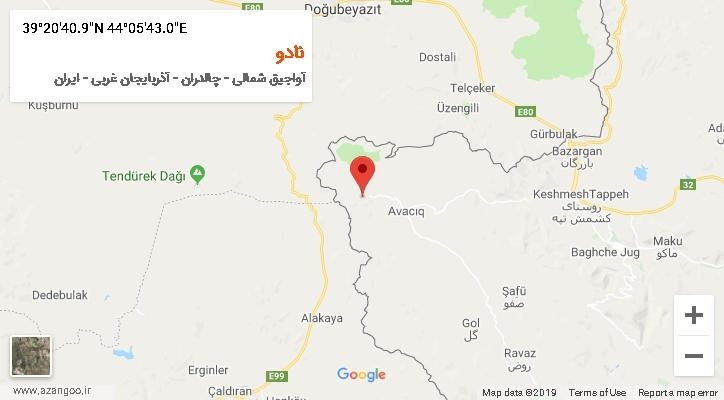 روستای نادو بر روی نقشه