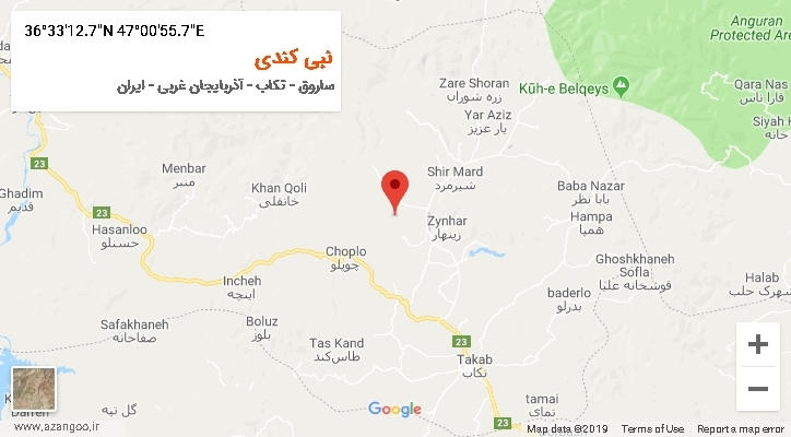 روستای نبی کندی بر روی نقشه