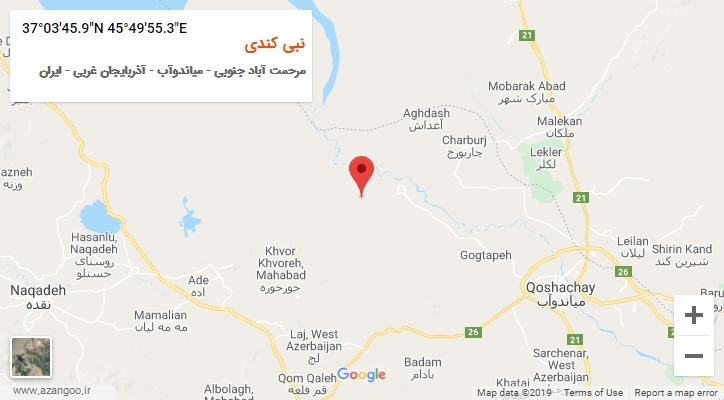 روستای نبی کندی بر روی نقشه