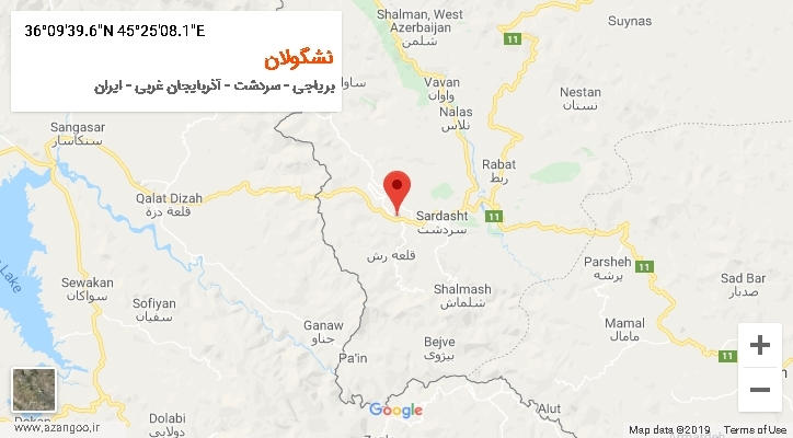 روستای نشگولان بر روی نقشه