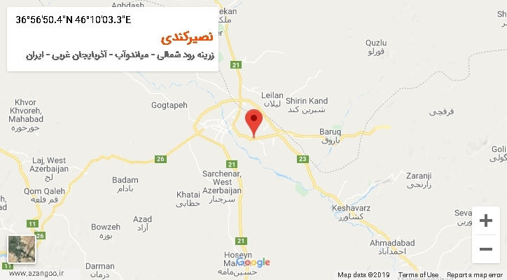 روستای نصیرکندی بر روی نقشه