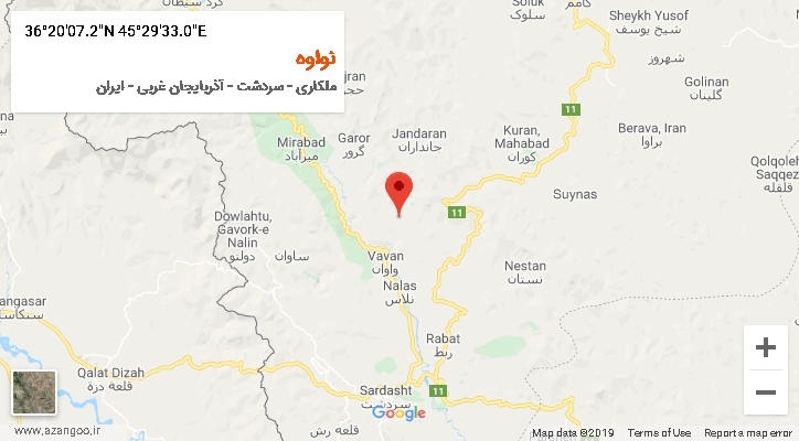 روستای نواوه بر روی نقشه