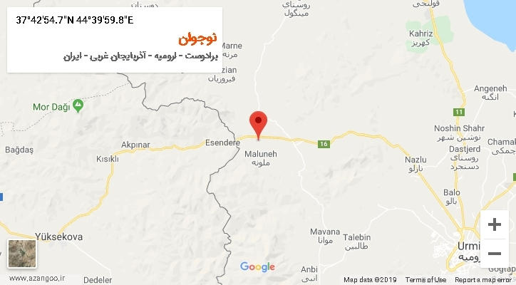 روستای نوجوان بر روی نقشه