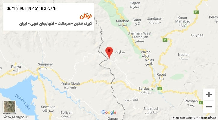 روستای نوکان بر روی نقشه
