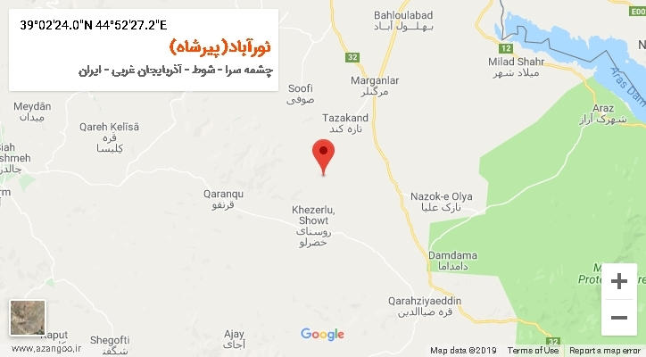 روستای نورآباد(پیرشاه) بر روی نقشه