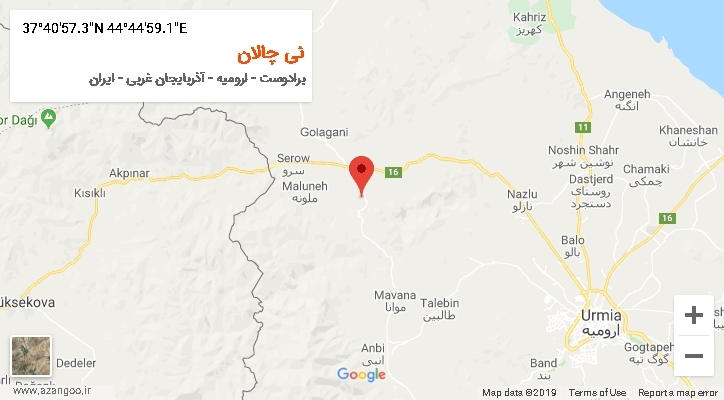 روستای نی چالان بر روی نقشه