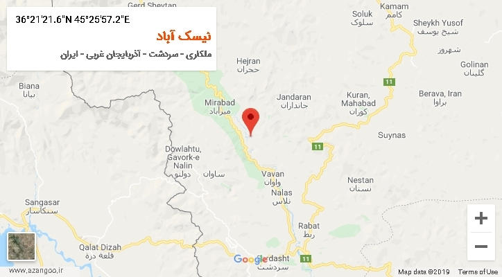 روستای نیسک آباد بر روی نقشه