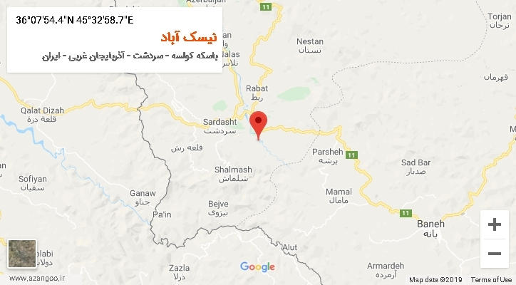 روستای نیسک آباد بر روی نقشه