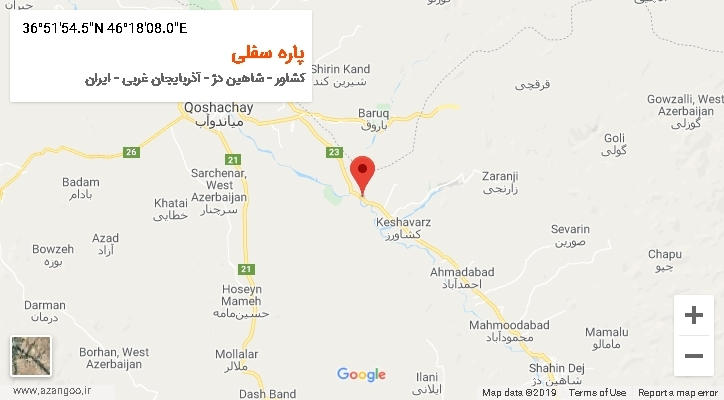 روستای پاره سفلی بر روی نقشه