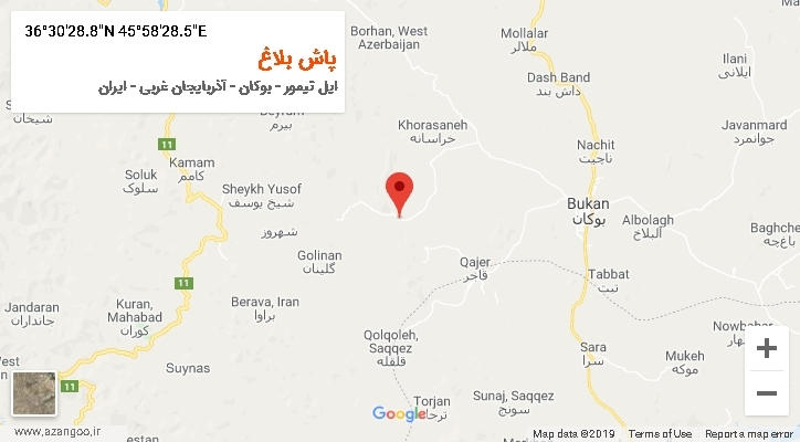روستای پاش بلاغ بر روی نقشه