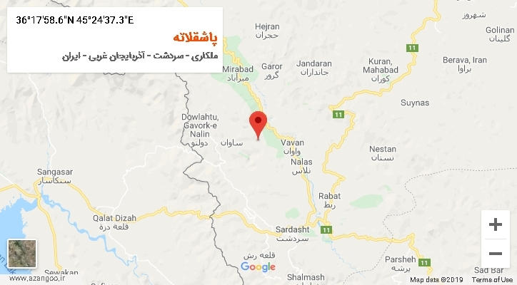 روستای پاشقلاته بر روی نقشه