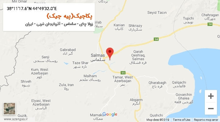 روستای پکاجیک(پیه جیک) بر روی نقشه