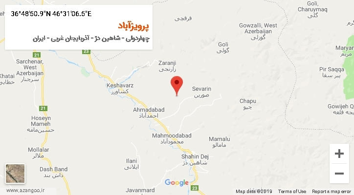 روستای پرویزآباد بر روی نقشه