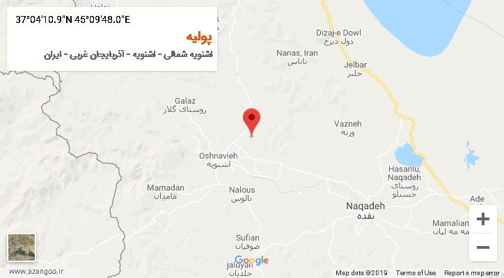 روستای پولیه بر روی نقشه