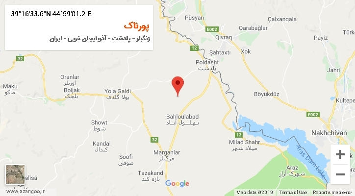 روستای پورناک بر روی نقشه