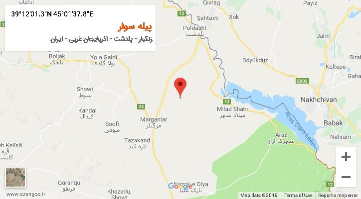 روستای پیله سوار بر روی نقشه