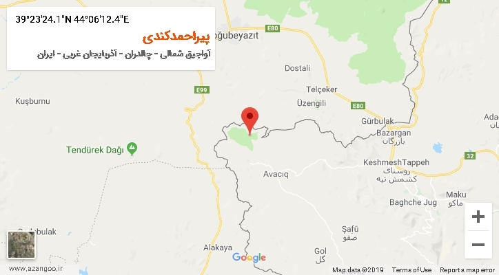 روستای پیراحمدکندی بر روی نقشه