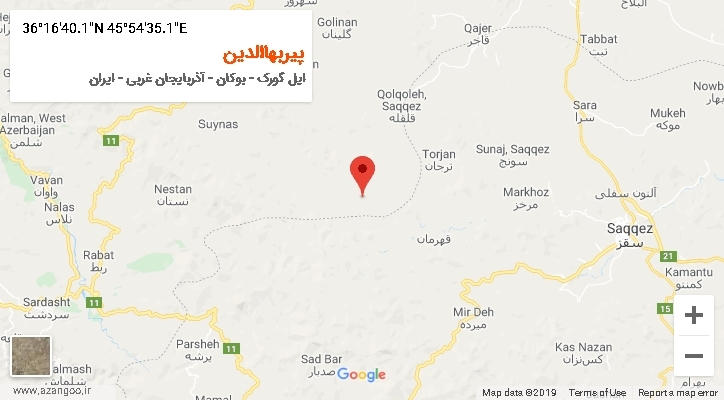 روستای پیربهاالدین بر روی نقشه
