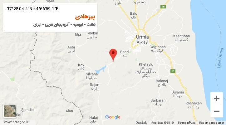 روستای پیرهادی بر روی نقشه