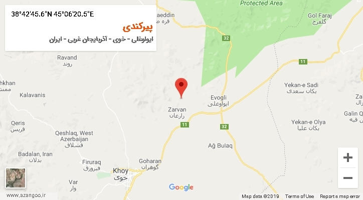 روستای پیرکندی بر روی نقشه