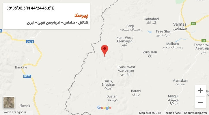 روستای پیرمند بر روی نقشه