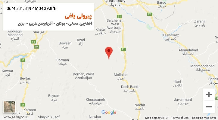 روستای پیرولی باغی بر روی نقشه