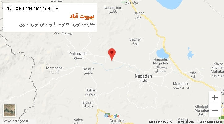 روستای پیروت آباد بر روی نقشه