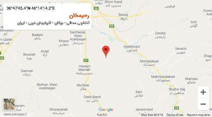 روستای رحیمخان بر روی نقشه