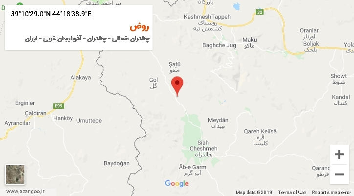 روستای روض بر روی نقشه