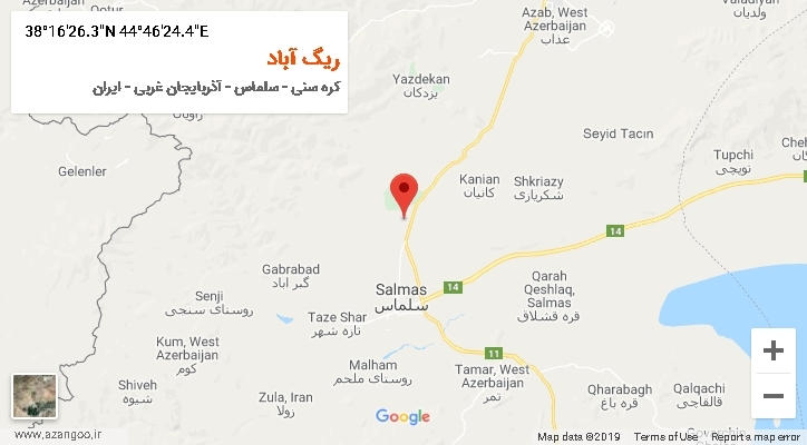 روستای ریگ آباد بر روی نقشه