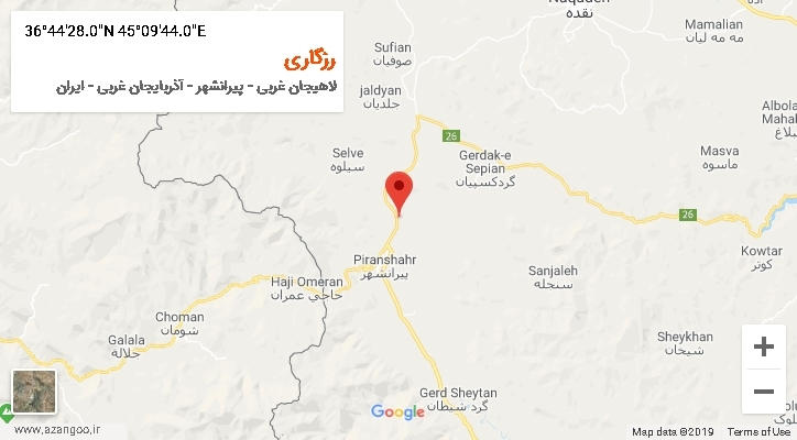 روستای رزگاری بر روی نقشه