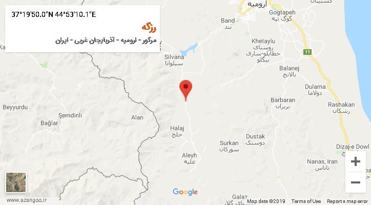 روستای رزگه بر روی نقشه